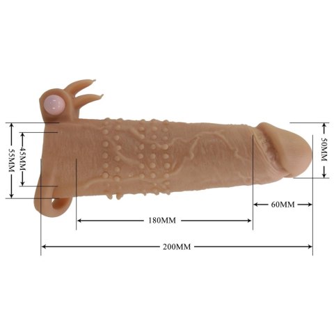 Nakładka na penisa wibrująca 20 cm Natural Pretty Love