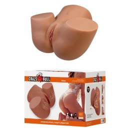 Crazy Bull Briony Realistic Vagina & Anal Masturbator with Vibrations - Brown Crazy Bull