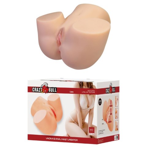 Crazy Bull Liora Vibrating Vagina & Anal Masturbator - Flesh Crazy Bull