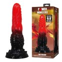 Power Monsters Fire Dragon - 24.5 cm Rippled Monster Silicone Dildo Power