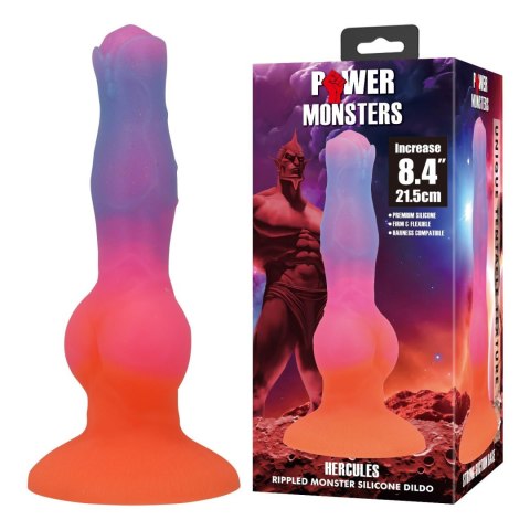 Power Monsters Hercules - 21.5 cm Rippled Monster Silicone Dildo Power