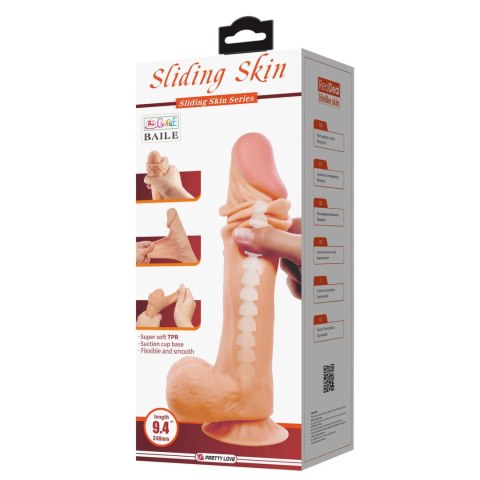 BAILE - Sliding Skin 9,4'' Flesh Bendable Suction base TPR BAILE