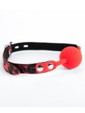 Red Silicone Ball Gag Leopard Argus