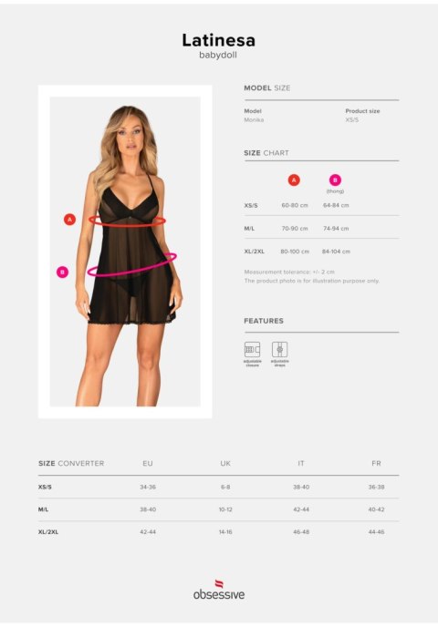 Latinesa babydoll i stringi XL/2XL Obsessive