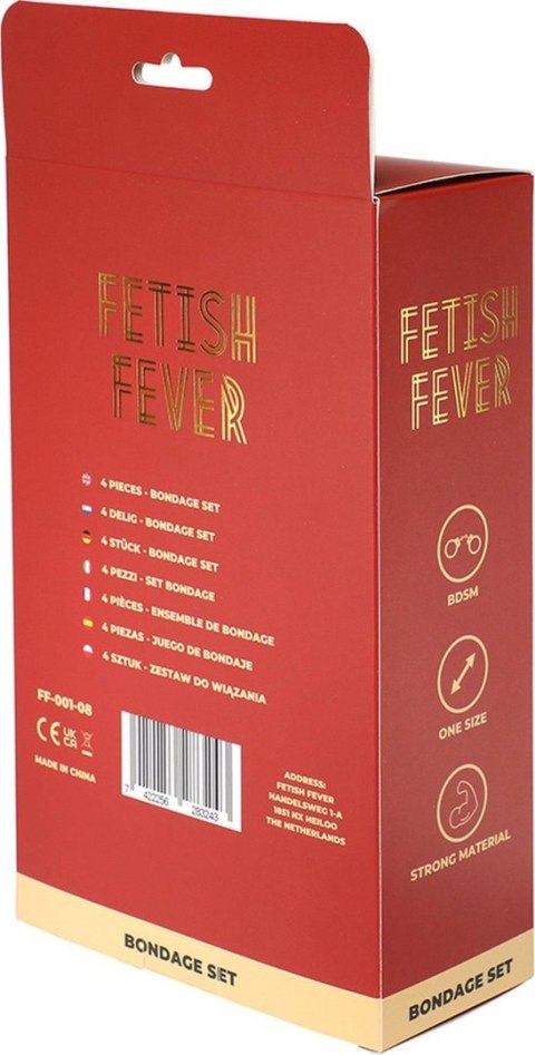 Fetish Fever - Bondage Set - 4 pieces - Red Fetish Fever