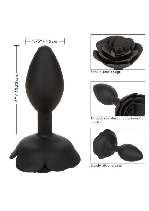 Large Rose Anal Plug Black CalExotics