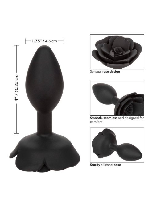 Large Rose Anal Plug Black CalExotics