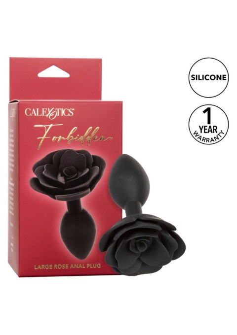 Large Rose Anal Plug Black CalExotics