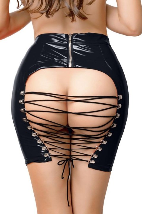 Wetlook skirt Leanne - black S Glossy