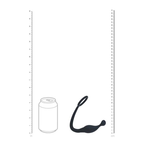 Silicone Cockring with Prostate Stimulator - S - Black Levelz