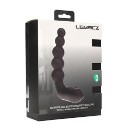 Vibrating Heating Bendable Tapping Beaded Silicone Prostate Stimulator - Black Levelz by Shots