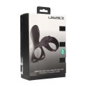 Vibrating Silicone Cock and Ball Ring with Shaft Loop - Black Levelz