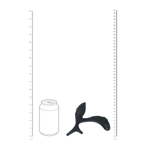 Vibrating Silicone Cock and Ball Ring with Shaft Loop - Black Levelz
