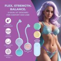 Vibrating and 5 Weight Interchangeable Kegel Kit with Remote Control - Purple Loveline