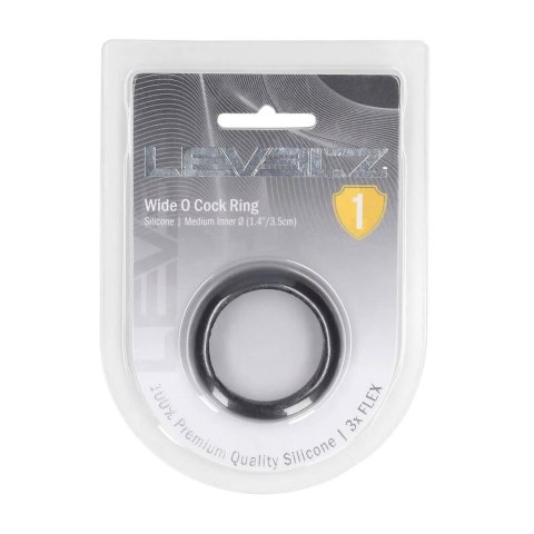 Wide O Silicone Cockring - M - 35mm - Black Levelz