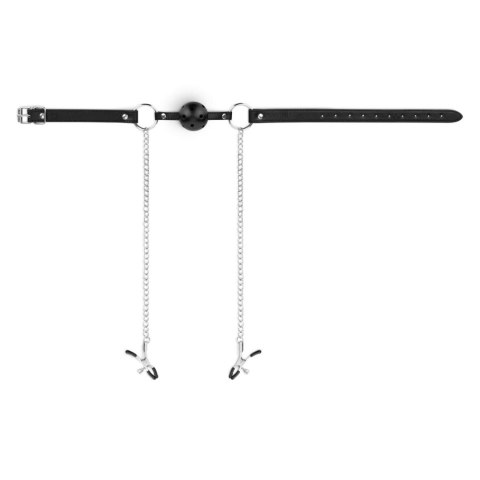 Bedroom Fantasies - Ball Gag with Nipple Clamps Black Bedroom Fantasies