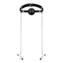 Bedroom Fantasies - Ball Gag with Nipple Clamps Black Bedroom Fantasies