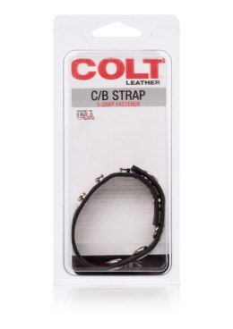 COLT Leather C/B Strap 5-snap Black CalExotics