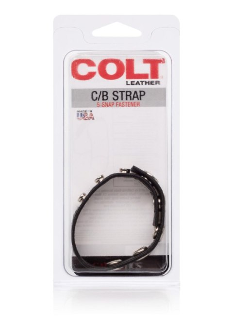 COLT Leather C/B Strap 5-snap Black CalExotics