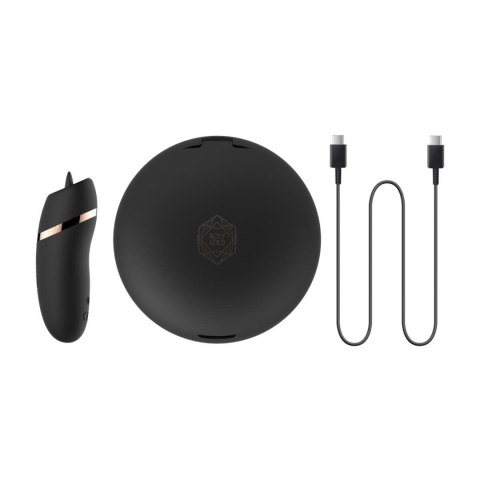 Rosy Gold - Licking Stimulator with Luxury Charging Case - Black Rosy Gold