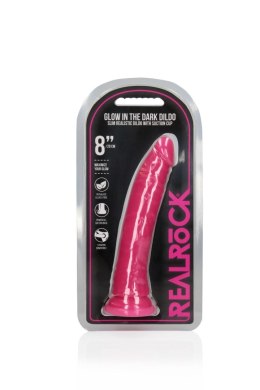Dildo realistyczne RealRock z przyssawką świecące w ciemności 20 cm RealRock