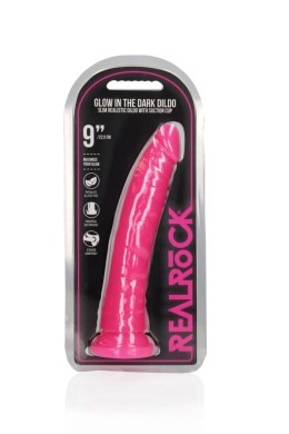 Dildo realistyczne slim z przyssawką RealRock świecące w ciemności 22,5 cm RealRock
