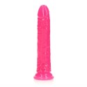 Dildo realistyczne slim z przyssawką RealRock świecące w ciemności 22,5 cm RealRock