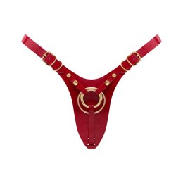 LEATHERETTE HARNESS FABULOUS - ONE SIZE - RED GLOSSY Strap-on-me