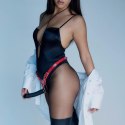 LEATHERETTE HARNESS FABULOUS - ONE SIZE - RED GLOSSY Strap-on-me