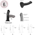 SEMI-REALISTIC DUAL DENSITY BENDABLE DILDO BLACK - M Strap-on-me