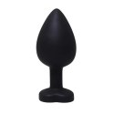 Silikonowy korek analny Fantasy czarny z sercem i diamentem 8 cm Fantasy