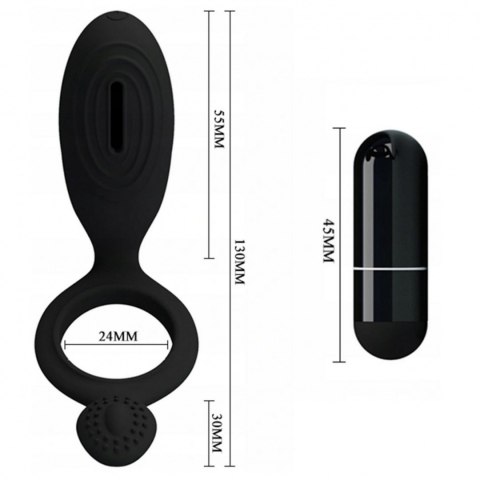 Wibrujący pieszczący łechtaczkę pierścień na penisa Pretty Love