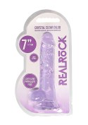 7"" / 18 cm Realistic Dildo With Balls - Purple RealRock