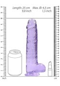 9"" / 23 cm Realistic Dildo With Balls - Purple RealRock