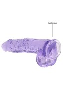 9"" / 23 cm Realistic Dildo With Balls - Purple RealRock