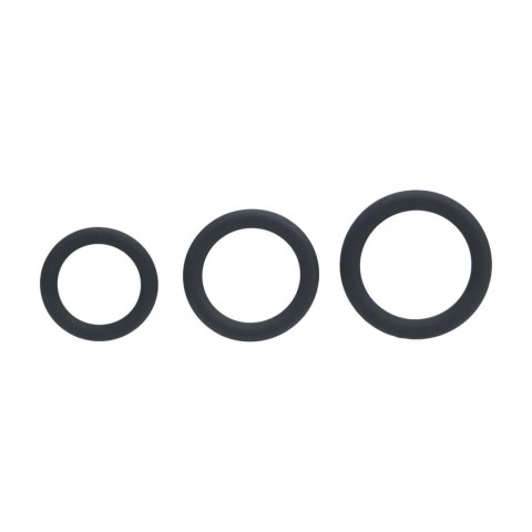 Classic Silicone Cockring Set of 3 - XS/S/M - Black Levelz by Shots