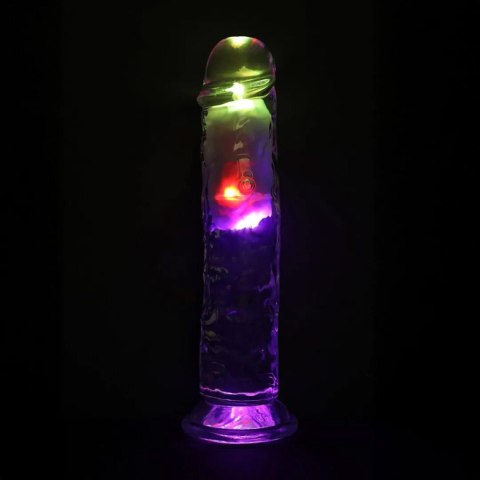 LED Vibrating Straight Cock - 20 cm - Transparent RealRock