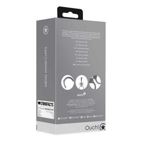Metal Hand Cuffs - Silver Ouch!