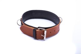 Wiązania-WHIPS obroża niewolnika ze smyczą, koniakowa Whips Collection