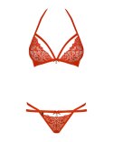 Bielizna-838-SET-3 komplet 2-częściowy czerwony S/M Obsessive