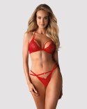 Bielizna-838-SET-3 komplet 2-częściowy czerwony S/M Obsessive