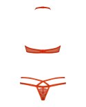 Bielizna-838-SET-3 komplet 2-częściowy czerwony S/M Obsessive