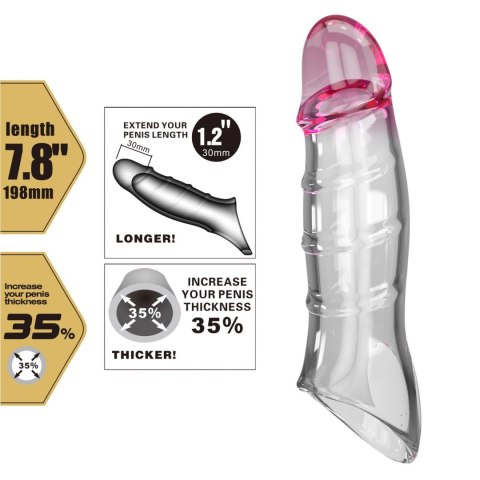 Pretty Love Penis Sleeve - Damell Clear Pink Pretty Love