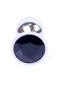 Metalowy korek analny stalowy plug kryształ 7cm czarny Boss Series HeavyFun