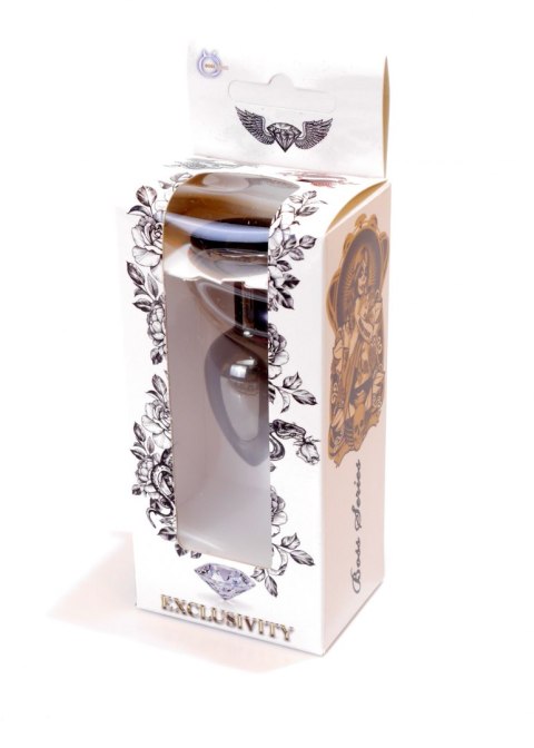 Plug korek analny stalowy z kryształem 2,7cm czarny Boss Series HeavyFun