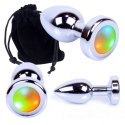 Plug stalowy korek analny światło LED ozdobny 7cm Boss Series HeavyFun