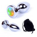 Plug stalowy korek analny światło LED ozdobny 7cm Boss Series HeavyFun
