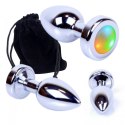 Plug stalowy korek analny światło LED ozdobny 7cm Boss Series HeavyFun