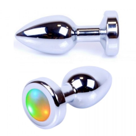 Plug stalowy korek analny światło LED ozdobny 7cm Boss Series HeavyFun