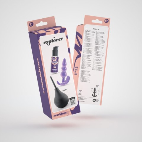 CRUSHIOUS EXPLORER ANAL DOUCHE 90ML WITH ANAL LUBRICANT 50ML AND THE PLUNGER ANAL PLUG Crushious